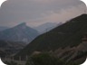 The Holta canyon at dusk. In the far distance, Guri i Zi.