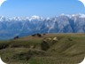 Across the valley, the peaks of Cikes (left), Qorres (center) and the Lungares range. The hike from Qorres to Cikes is one of the highlights in southern Albania.