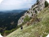 The grassy slopes, just before reaching the summit ridge. 