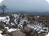 View from the summit, towards the Adriatic Sea. Views must be glorious in fine weather. Even now, Kepi Rodonit and the Patok Bay can be made out. 