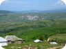 The stan near the trailhead, complete with bunker. In the distance the village of Novosele