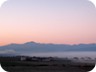 At the crack of dawn. On a clear, dry October morning, the Drini Valley is covered in fog