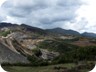 View back to the building site of the new tunnel of the future Tirana - Elbasan highway. The area will never look the same. In the background the Durishit Ridge