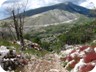 A short while into the hike. View towards Tomorri with the mountain road to the mausolelum