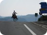 Now the long way. Approaching Rreshen on the Tirana - Kukes autobahn. Only 43 highway kilometer left, for horse and horseman, until the Kalimash tunnel.