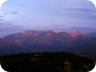 Mali i Polisit, seen at sunset from the Bizë-Labinot road. While the summit appears indistinct (you'll see it when you get there), the image provides some hints of the difficult of terrain.