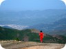 At the trailhead, with a view towards Elbasan