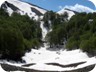 View towards the summit ridge. A group of boys were ahead of us, having fun in the snow before collecting medicinal plants