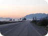 On the road to Kakavia, at dawn. Just before you would cross the border to Greece, turn right for the approach to Mourgana, which dominates the horizon
