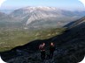 The first sun on the trail, with a view over the northern part of the Zagoria valley