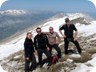 Summit shot. Unfortunately, there were no views down the steep cliffs down to Permet, as the summit ridge was covered in cornices 