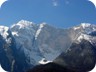 Nemercke east face, as seen from the Vjosa valley near Permet. Papingut, the summit, is seen together with the amphitheatre