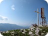 The summit of Guri i Nuses. We are not sure about the contraption next to the cross.