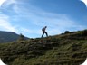Juan striding up the mountain