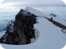 Walking along the amphitheater for a final push to the summit