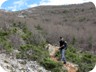 Hiking into the notch on the ridge