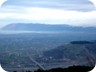 Mali i Rencit seen from a mountain near Milot. Rencit looks like a whale surfacing from  out of the Adriatic Sea. To the right of it is Lezha, to the left is Velipoja.