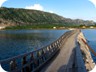 The boardwalk across the channel, with a view towards Mali i Rencit