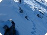 Returning from Shëndëllisë, heading back across the the false summit.