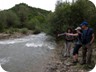 To reach the more interesting footpath back to Sotirë village, one has to cross this river