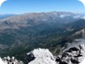 Summit view across the Zagoria Valley. Papingut, the summit of Nemercke and second highest mountain in southern Albania, is the highpoint on the horizon line.