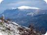 Tomorri in the distance. The climber's summit is on the left (see separate trail)