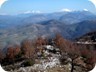 Mali i Trebeshinës seen from Spiragut Mountain. From left to right are the Tymfi Mountains in Greece, then Nemercke, Mali i Trebeshinës, Mali i Shendellisë (between the two is Strakovecit).