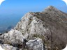 Looking back from the crux to the north summit with the weatherstation