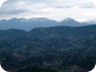 Dajti Mountain (the ridge on the left),  Priske Mountain (right from center) and Mali me Gropa (right) in snow