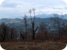 Daijti Mountain and Priske Mountain in the distance. In the middle ground, Durishit Ridge. The full-length traverse of the ridge, from Petrele (left) to the right is one of the highlights in the vicinity of Tirana 