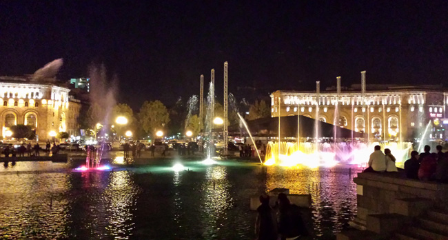 Yerevan Republic Square with Musical Fountains