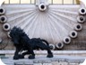 The lion is made from shredded car tyres