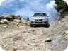 The trail down from the mountain is mostly rocky