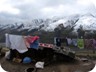 View from Xinaliq. The opening at the bottom is the chimney hole for the kitchen below